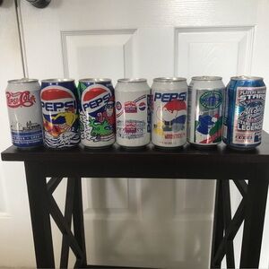Vintage Pepsi Collectible Retro Logo Can Set - Multicolor